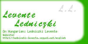 levente ledniczki business card